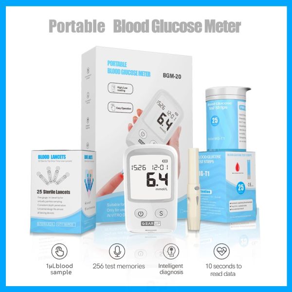 BGM-20 Diabetes Measuring Machine/ Blood Glucose Meter With 25 Test Strips thumbnail