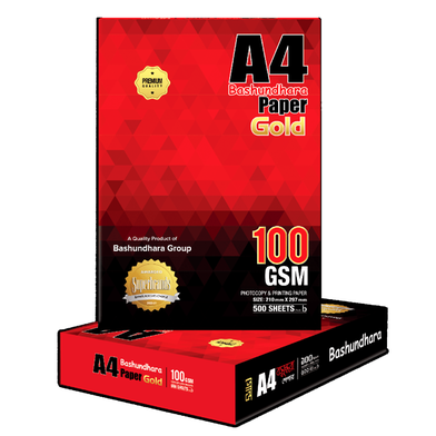 Bashundhara A4 Paper Gold - 100 GSM - Office Equipment