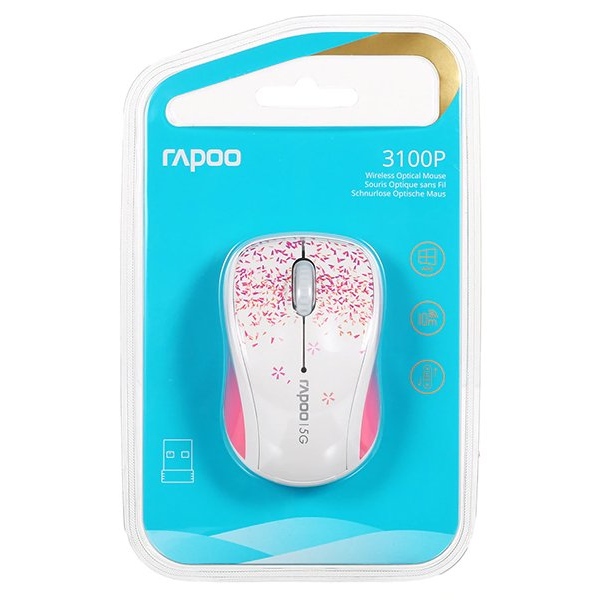 Rapoo 3100P USB Dongle Milky White Wireless Mouse thumbnail